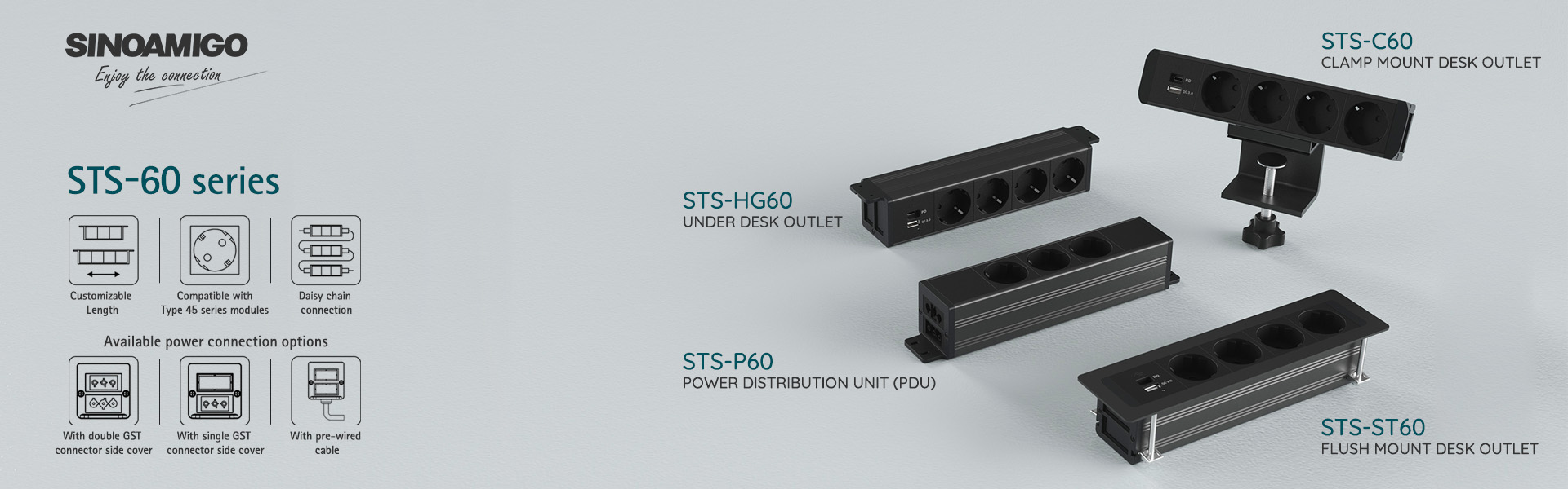 Integrated Flip-up Desk Outlet STS-250