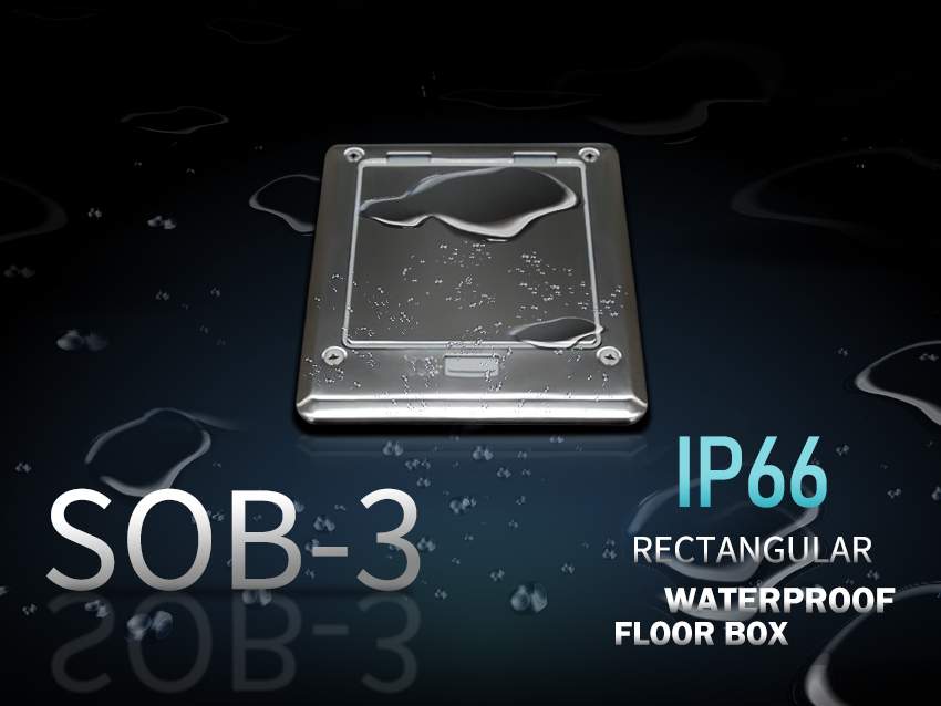 SOB 3 Rectangular IP66 Waterproof Floor Box: Durable & stylish solution for indoor & outdoor areas