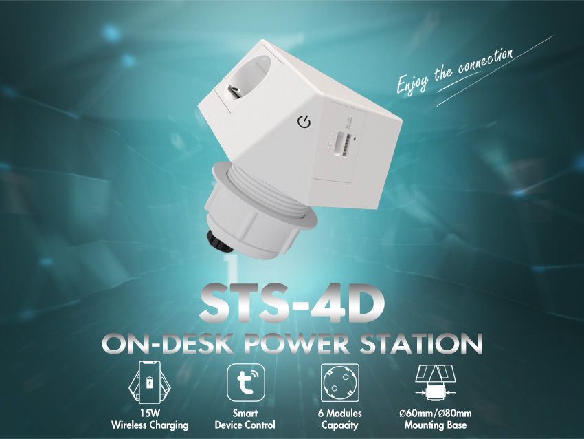 A smart solution for providing power and data outlets above worktops