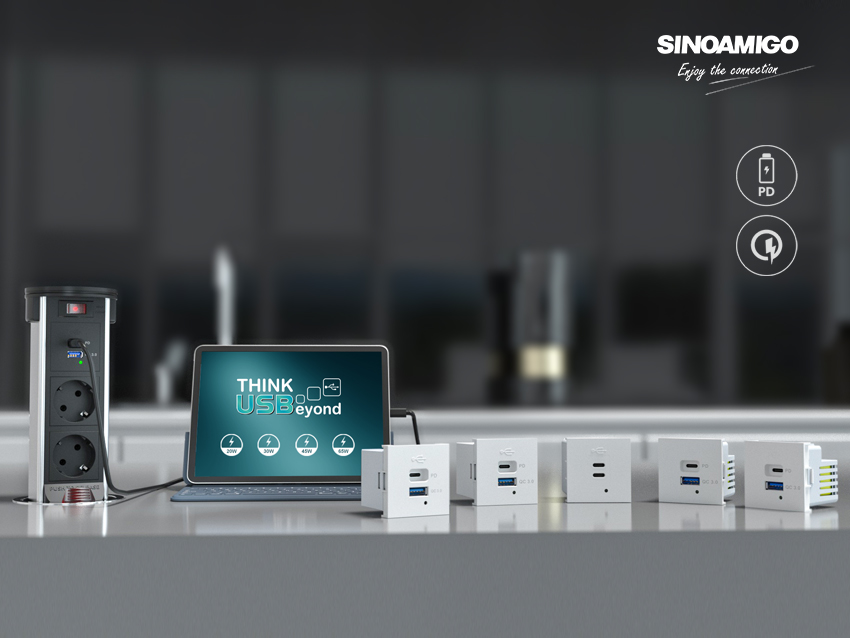 Type 45 series USB Charger Modules: Smart charging made simple and compact.